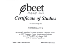 Náhled dokladu – Certifikát anglického jazyka